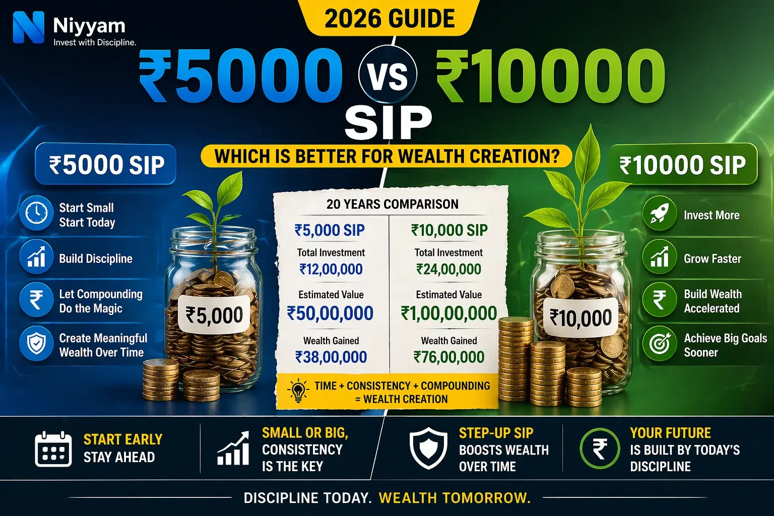 ₹5,000 vs ₹10,000 SIP: Which is Better for Wealth Creation in 2026?
