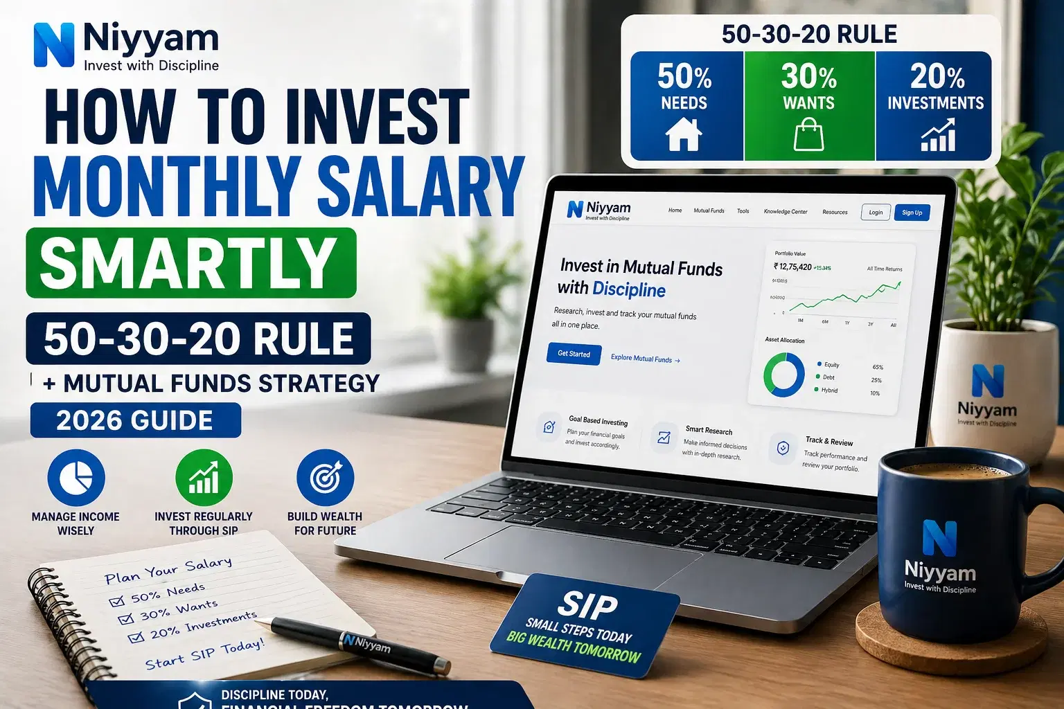 How to Invest Monthly Salary Smartly (50-30-20 Rule + Mutual Funds Strategy 2026)